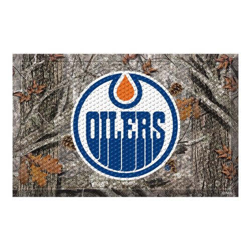 19" x 30" Brown and Blue NHL Edmonton Oilers Shoe Scraper Doormat - IMAGE 1