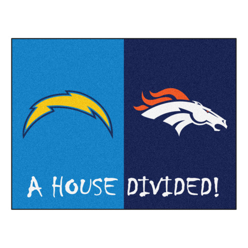 33.75" x 42.5" Yellow and Orange NFL House Divided Non-Skid Mat Rectangular Area Rug - IMAGE 1