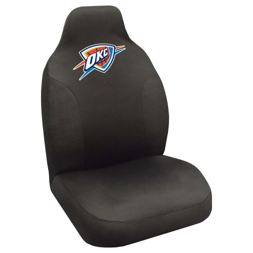 20" x 48" Black and White NBA Oklahoma City Thunder Seat Cover Automotive Accessory - IMAGE 1