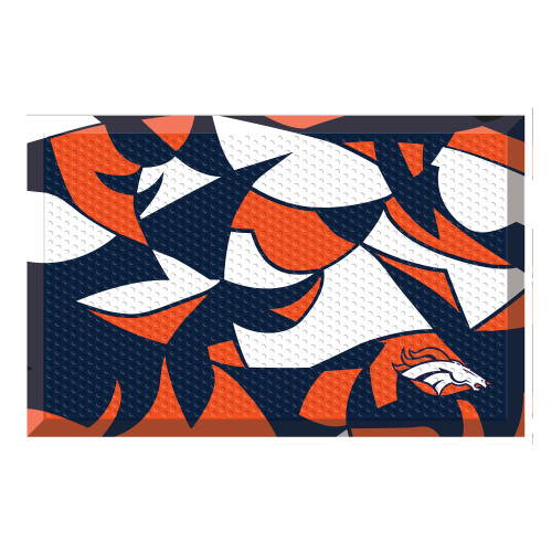 19" x 30" Blue and Orange NFL Denver Broncos Shoe Scraper Rectangular Door Mat - IMAGE 1