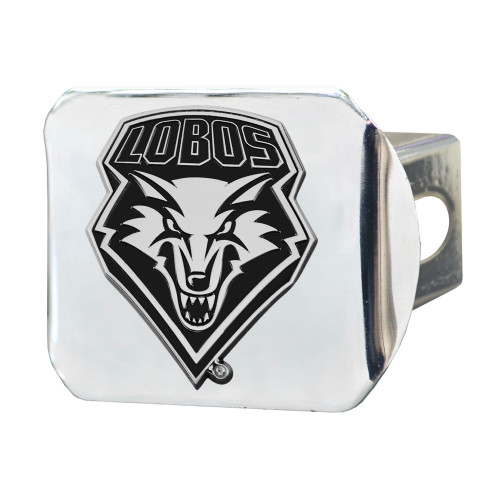4" Black and Silver NCAA University of New Mexico Lobos Hitch Cover Automotive Accessory - IMAGE 1