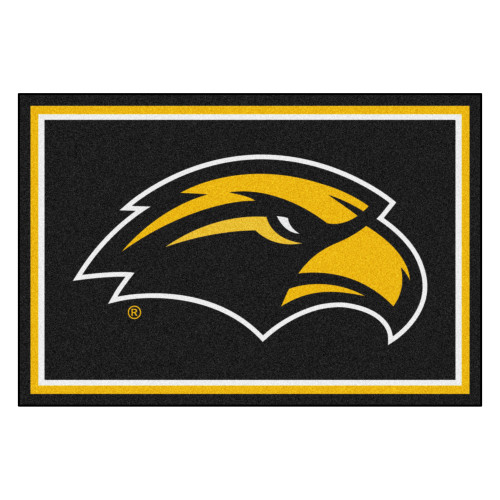59.5" x 88" Yellow NCAA University of Southern Mississippi Southern Miss Golden Eagles Plush Rug - IMAGE 1