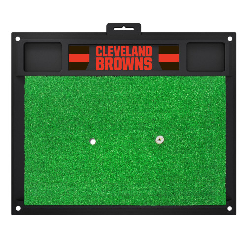 20" x 17" Black and Green NFL "Cleveland Browns" Golf Hitting Mat Practice Accessory - IMAGE 1