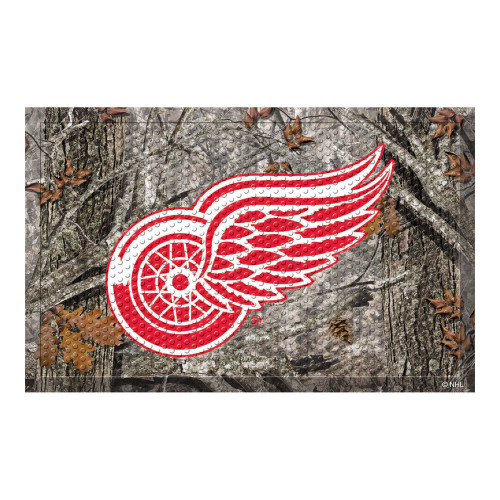 19" x 30" Brown and Red NHL Detroit Red Wings Shoe Scraper Doormat - IMAGE 1