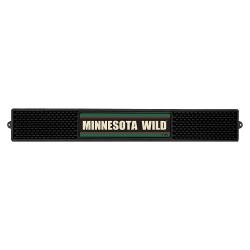 3.25" x 24" Black and Green NHL Minnesota Wild 3D Drink Mat - IMAGE 1