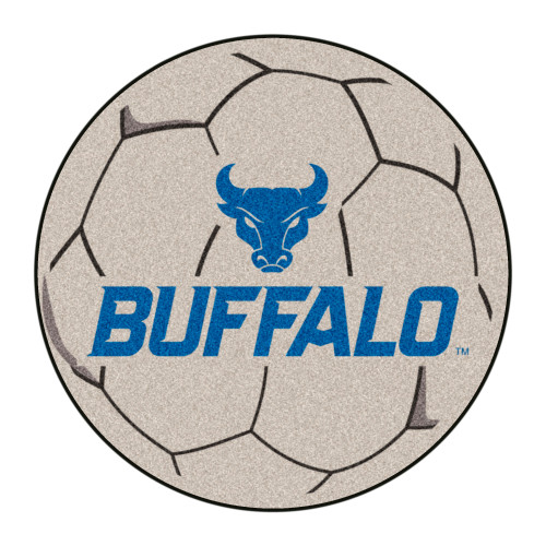 27" Gray and Blue NCAA State University of New York at Buffalo Bulls Soccer Ball Area Rug - IMAGE 1