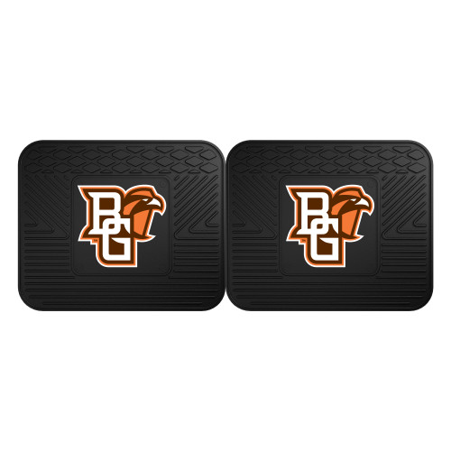 Set of 2 Black NCAA Bowling Green State University Falcons  Rear Car Floor Mats 14" X 17" - IMAGE 1