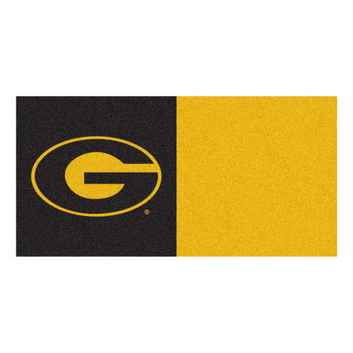 20pc Black and Yellow NCAA Grambling State University Tigers Carpet Tile Flooring Squares 18" x 18" - IMAGE 1