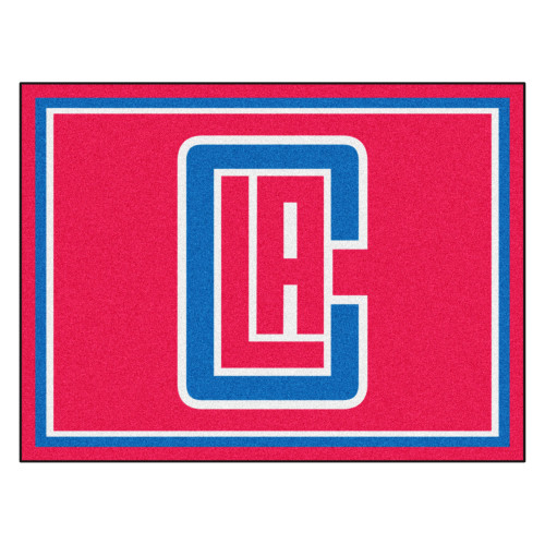 7.25' x 9.75' Blue and Red NBA Los Angeles Clippers Plush Non-Skid Area Rug - IMAGE 1