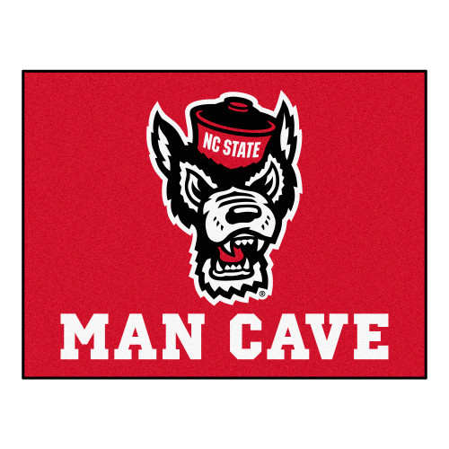 33.75" x 42.5" Red NCAA North Carolina State University Wolfpack "Man Cave" All Star Mat Area Rug - IMAGE 1