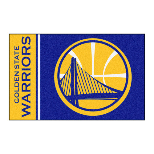 19" x 30' Blue and Yellow NBA Golden State Warriors Rectangular Starter Mat - IMAGE 1