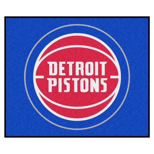59.5" x 71" Blue and Red NBA Detroit Pistons Rectangular Tailgater Mat Outdoor Area Rug - IMAGE 1
