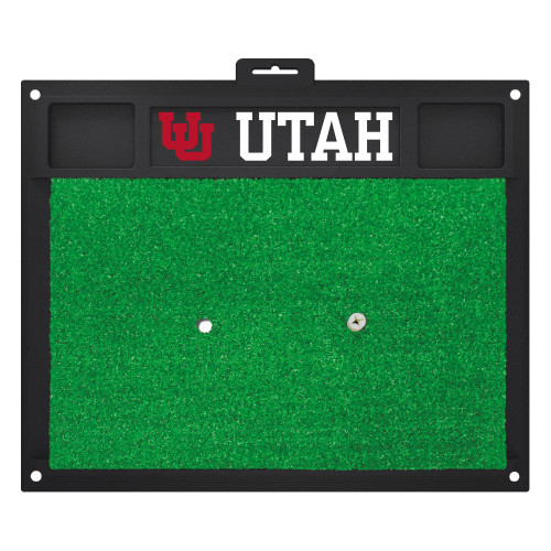 17" x 20" Green NCAA University of Utah Utes Golf Hitting Mat Practice Accessory - IMAGE 1