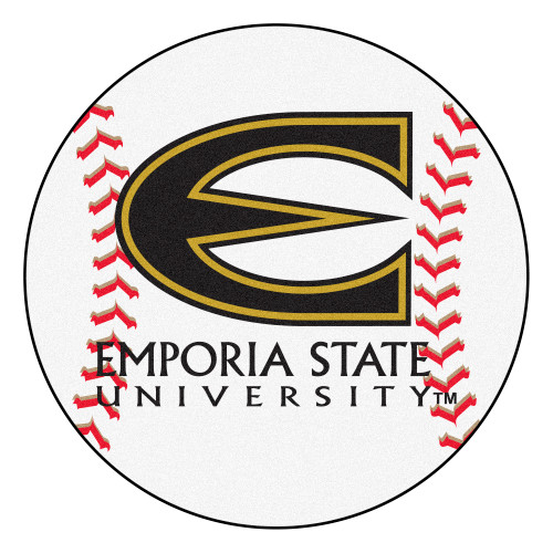 27" White and Red NCAA Emporia State University Hornets Baseball Mat - IMAGE 1