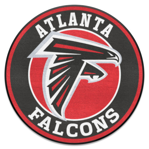 27" Black NFL Atlanta Falcons Roundel Door Mat - IMAGE 1
