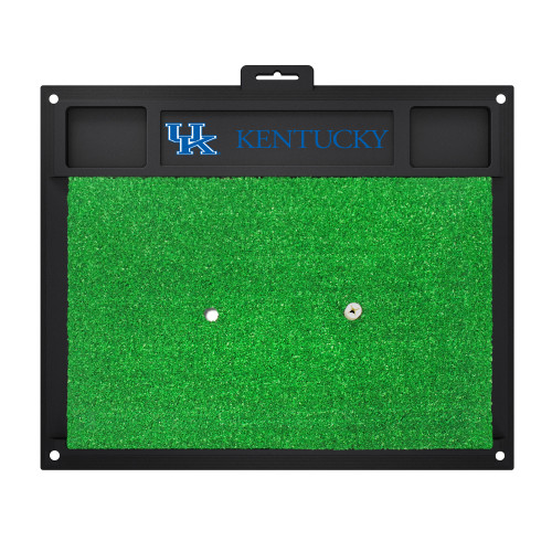 20" x 17" Black and Green NCAA University of "Kentucky" Wildcats Golf Hitting Mat Practice Accessory - IMAGE 1