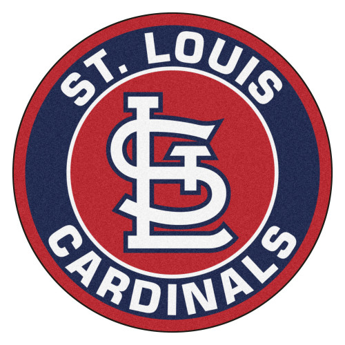 Blue and Red MLB St Louis Cardinals Round Welcome Door Mat 27" - IMAGE 1