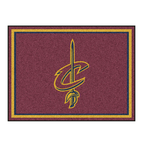 7.25' x 9.75' Maroon and Blue NBA Cleveland Cavaliers Plush Non-Skid Area Rug - IMAGE 1