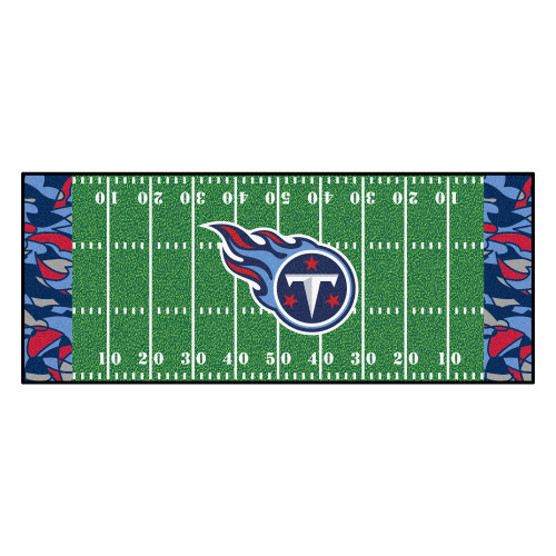 30" x 72" Green and Blue NFL Tennessee Titans Rectangular Mat Area Rug Runner - IMAGE 1