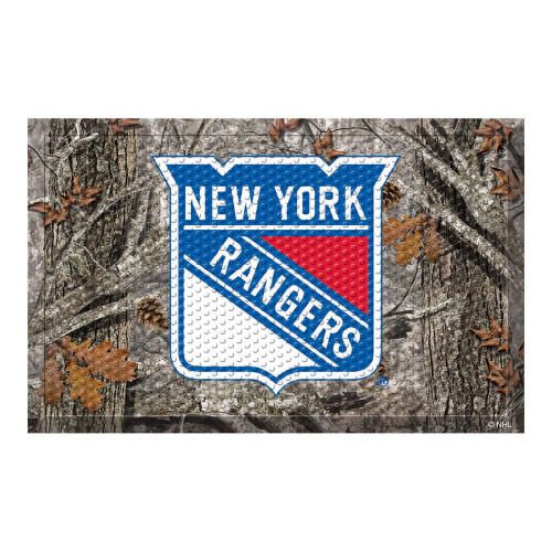 19" x 30" Brown and Blue NHL New York Rangers Shoe Scraper Doormat - IMAGE 1