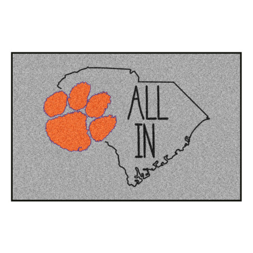 19" x 30" Gray and Orange NCAA Clemson University Tigers Starter Rectangular Area Rug - IMAGE 1