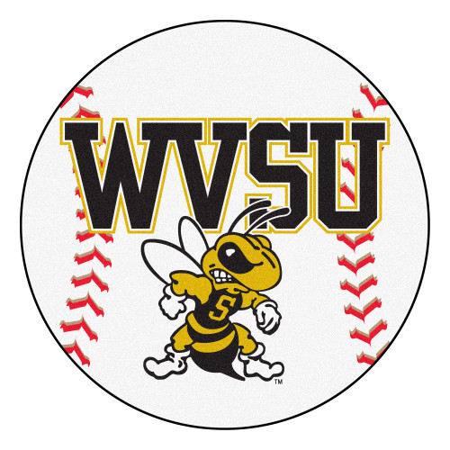 27" Red and White NCAA West Virginia State University Yellow Jackets Baseball Mat - IMAGE 1