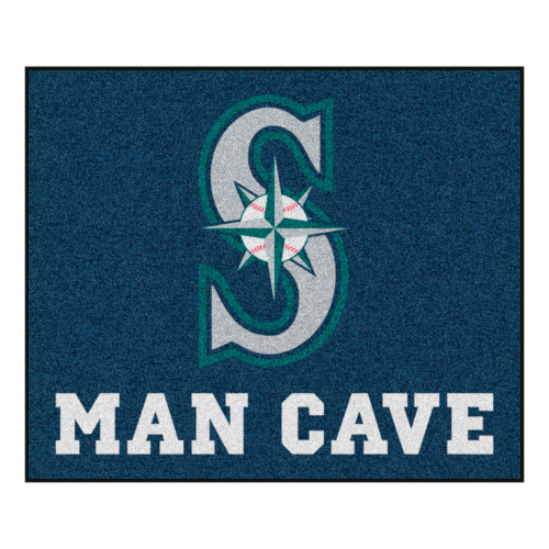 59.5" x 71" Blue MLB Seattle Mariners Man Cave Tailgater Mat Outdoor Area Rug - IMAGE 1