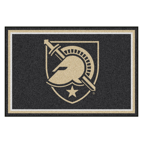 4.9' x 7.3' Black and Beige U.S. Military Academy Plush Area Rug - IMAGE 1