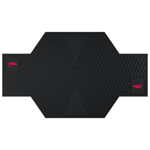 42" x 82.5" Black and Red NCAA University of Arkansas Razorbacks Motorcycle Mat Accessory - IMAGE 1