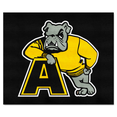 59.5" x 71" Black and Yellow NCAA Adrian College Bulldogs Tailgater Mat Rectangular Outdoor Area Rug - IMAGE 1