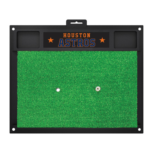 17" x 20" Black and Green MLB Houston Astros Golf Hitting Mat - IMAGE 1