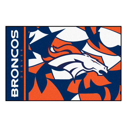 19" x 30" Navy Blue and Orange NFL Denver Broncos X-Fit Starter Mat - IMAGE 1