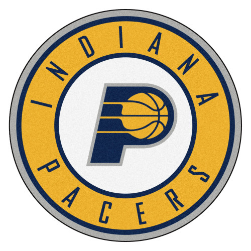 27" Blue and Yellow NBA Indiana Pacers Rounded Door Mat - IMAGE 1