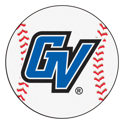 27" Blue and White NCAA Grand Valley State University Lakers Baseball Mat Round Area Rug - IMAGE 1