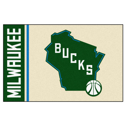 19" x 30" Green and White NBA Milwaukee Bucks Rectangular Starter Mat - IMAGE 1