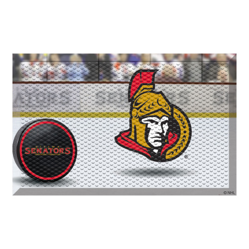 19" x 30" Black and Yellow NHL Ottawa Senators Shoe Scraper Doormat - IMAGE 1