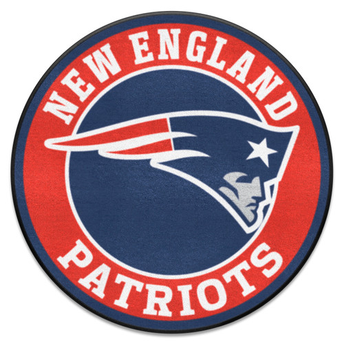 27" Blue Contemporary NFL New England Patriots Round Area Rug - IMAGE 1