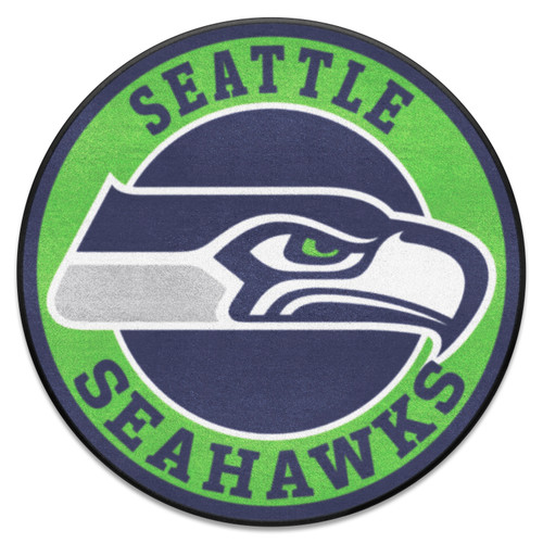 27" Blue and Green Contemporary NFL Seahawks Round Area Rug - IMAGE 1