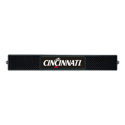 3.25" x 24" Black and White NCAA University of Cincinnati Bearcats 3D Drink Mat - IMAGE 1