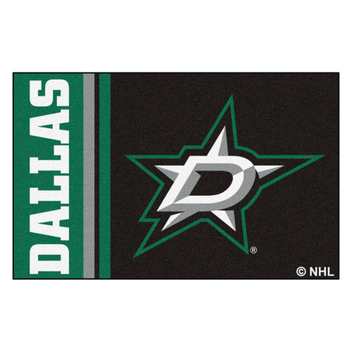 19" x 30" Black and Green NHL Dallas Stars Starter Mat Area Rug - IMAGE 1