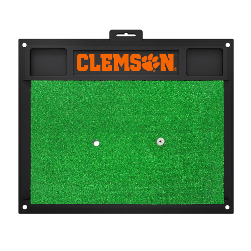 20" x 17" Black and Green NCAA "Clemson" University Tigers Golf Hitting Mat Practice Accessory - IMAGE 1