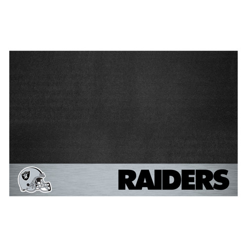 26" x 42" Black NFL Oakland Raiders Grill Mat Tailgate Accessory - IMAGE 1