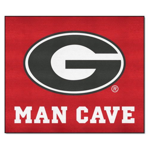 4.9' x 5.9' Red NCAA University of Georgia Bulldogs Man Cave Tailgater Rectangular Area Rug - IMAGE 1