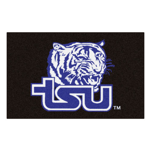 59.5" x 94.5" Black and Blue NCAA Tennessee State University Tigers Mat Rectangular Area Rug - IMAGE 1