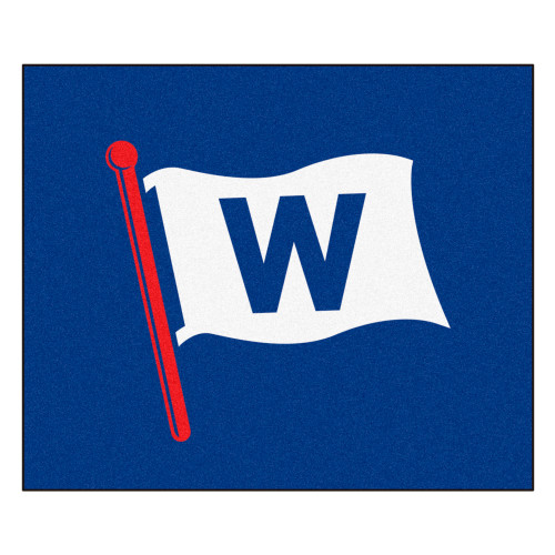 59.5" x 71" Blue and White MLB Chicago Cubs Rectangular Tailgater Mat Outdoor Area Rug - IMAGE 1