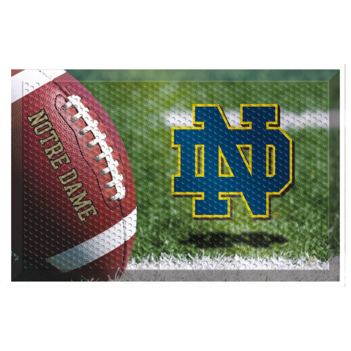 19" x 30" Green and White NCAA Notre Dame Fighting Irish Shoe Scraper Door Mat - IMAGE 1
