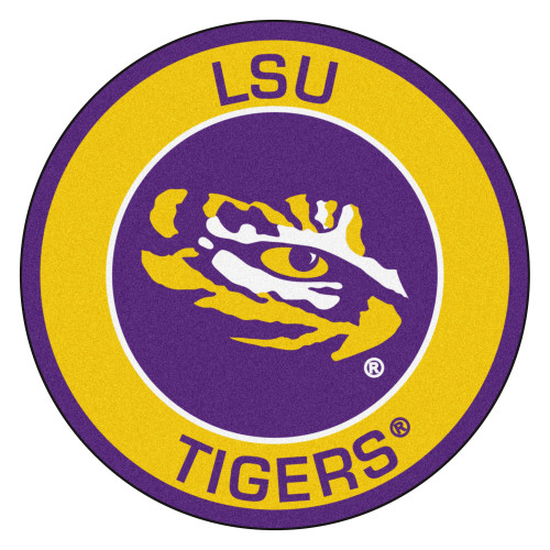 27" Purple and Yellow NCAA Louisiana State University Tigers Rounded Door Mat - IMAGE 1