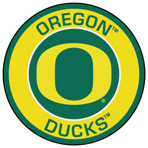 27" Yellow and Green NCAA University of Oregon Ducks Rounded Door Mat - IMAGE 1