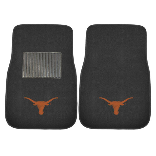 17" x 25.5" Black NCAA University of Texas Longhorns Embroidered Front Car Mat Set - IMAGE 1