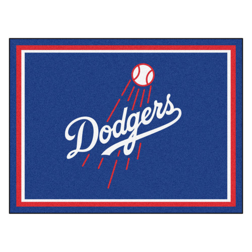 87" x 117" Blue and Red MLB Los Angeles Dodgers Plush Non-Skid Area Rug - IMAGE 1